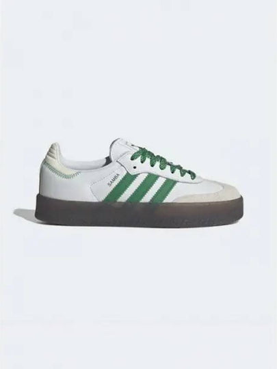 Sambae Leather Low Top Sneakers Green Cloud White - ADIDAS - BALAAN 2