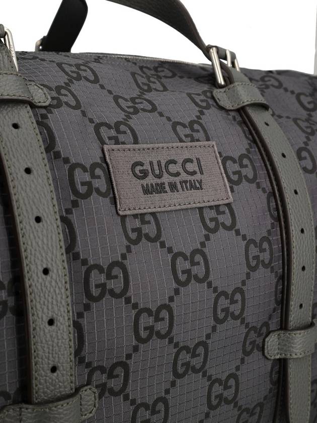 Maxi GG Polyester Duffel Bag Dark Gray Black 767935FACPK1243 - GUCCI - BALAAN 5