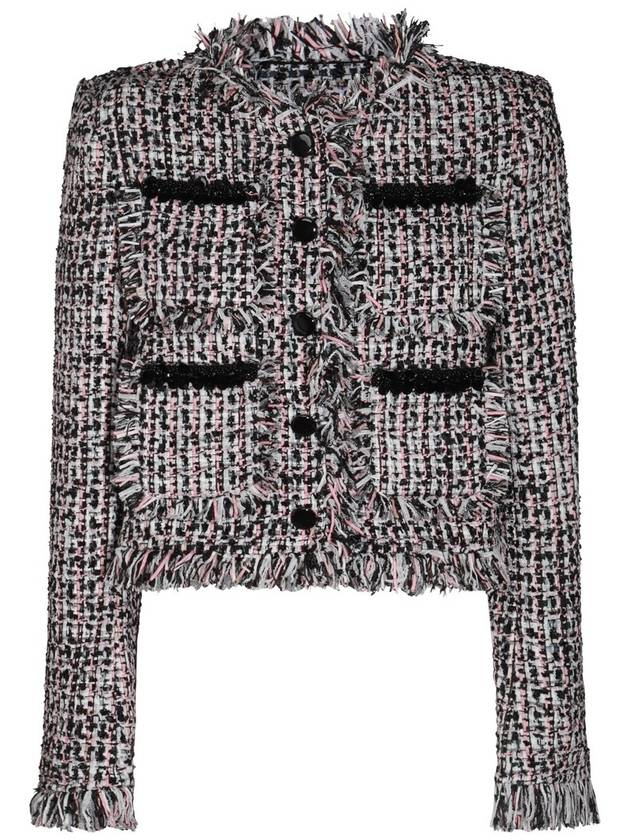 Women's Fringe Boucle Jacket Black - SELF PORTRAIT - BALAAN 2