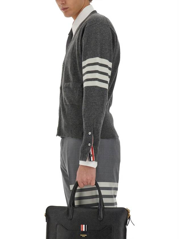 Men's Diagonal Classic Cashmere Cardigan Mid Grey - THOM BROWNE - BALAAN 9