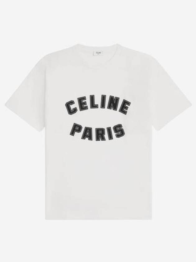 Paris Rouge Cotton Jersey Short Sleeve T-Shirt White - CELINE - BALAAN 2