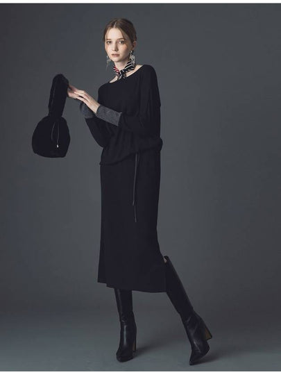 Karina draping knit dress black - DE PERI MERA - BALAAN 2