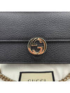 GG Interlocking Chain Strap Cross Bag Black - GUCCI - BALAAN 4