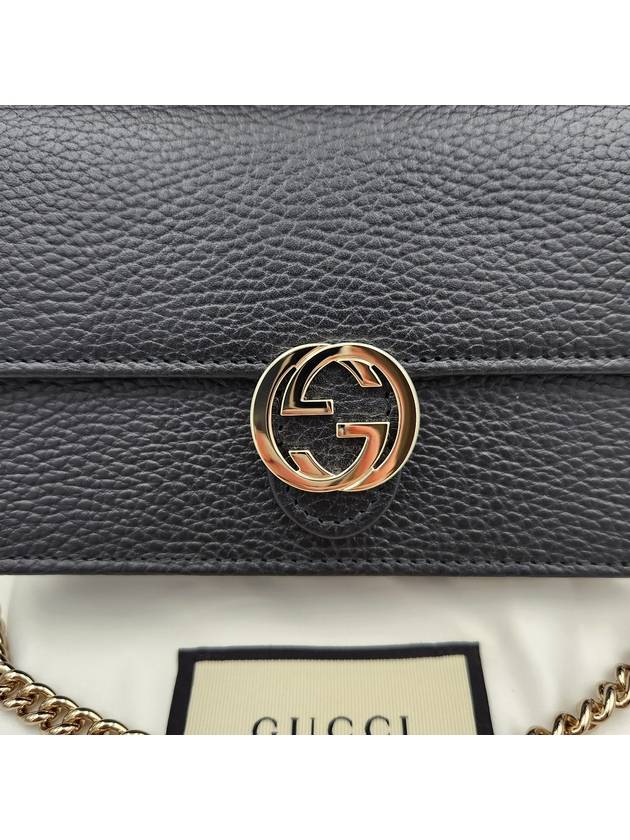 GG Interlocking Chain Strap Cross Bag Black - GUCCI - BALAAN 4