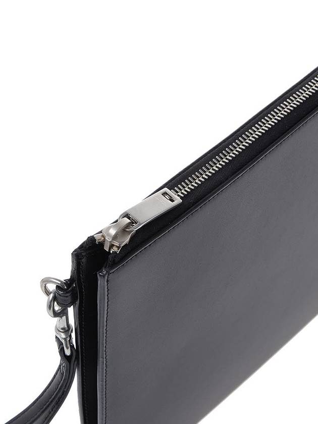 Tiny Monogram Silver Clutch Bag Black - SAINT LAURENT - BALAAN 9