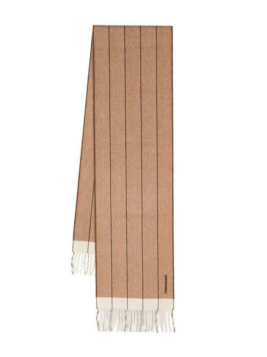 Mixed Cashmere Muffler Camel - SALVATORE FERRAGAMO - BALAAN 1