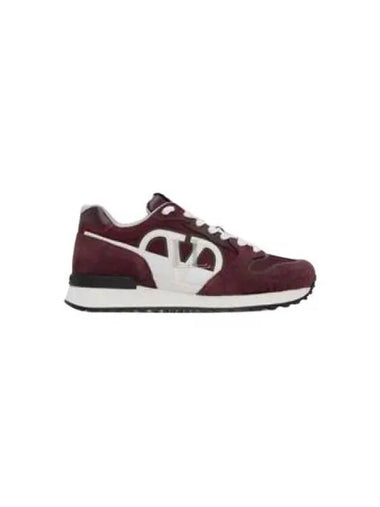 V Logo Low Top Sneakers Red - VALENTINO - BALAAN 1