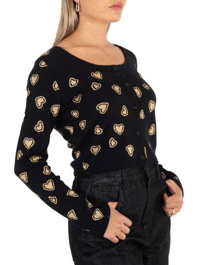 Moschino Ladies Heart-Intarsia Cardigan, Brand Size 42 (US Size 8) - MOSCHINO - BALAAN 2