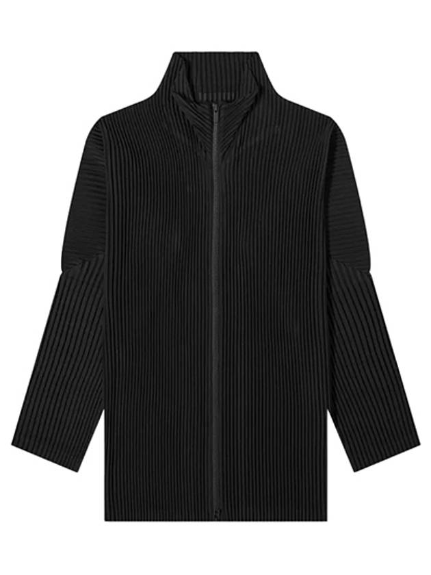 Pleats Zip-Up Cardigan Black - ISSEY MIYAKE - BALAAN 2