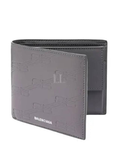 BB Monogram Box Half Wallet Grey - BALENCIAGA - BALAAN 2