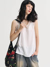 Lace Pure Linen Sleeveless T shirt White - SORRY TOO MUCH LOVE - BALAAN 1