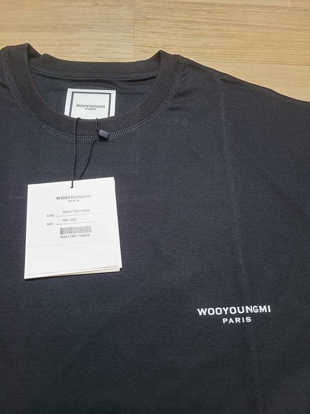 Square Patch Logo Short Sleeve T-Shirt Black - WOOYOUNGMI - BALAAN 5