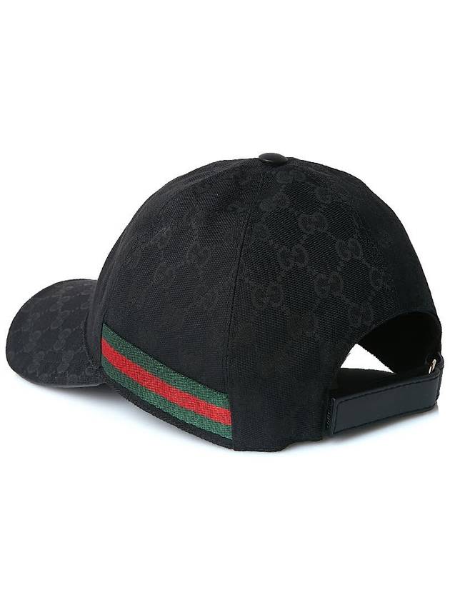 Original GG Web Supreme Canvas Baseball Ball Cap Black - GUCCI - BALAAN 4