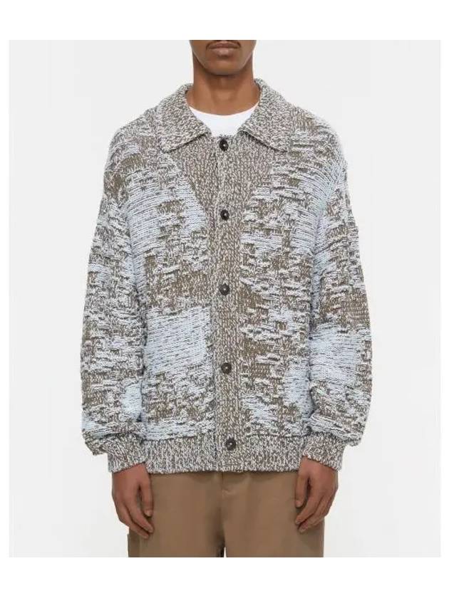 M jacquard cardigan teak wood - CLOSED - BALAAN 1