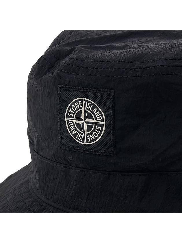 Logo Nylon Bucket Hat Black - STONE ISLAND - BALAAN 7