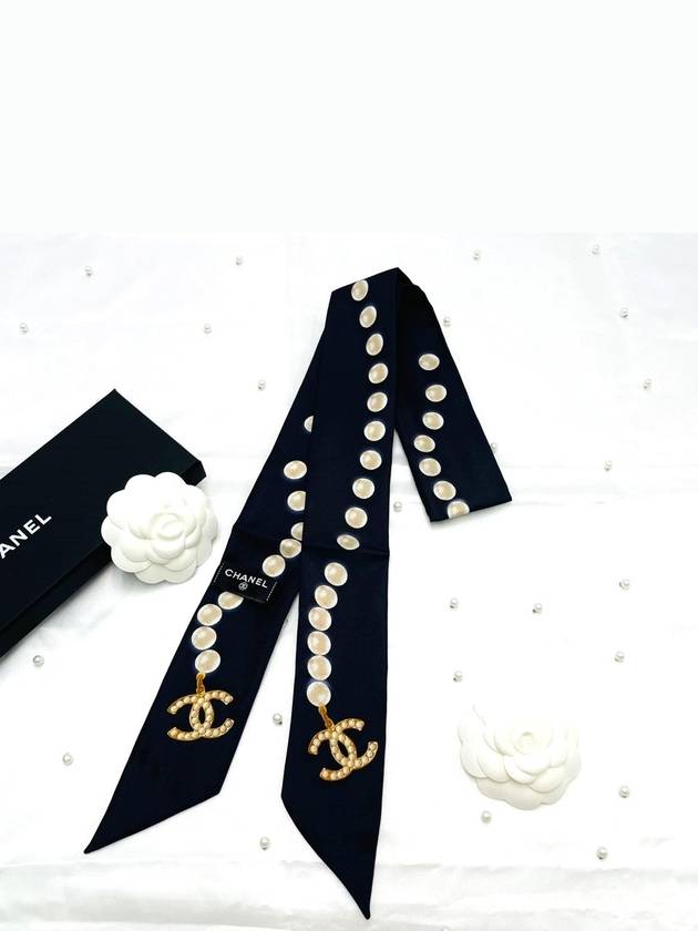 CC Logo Pearl Twilly Silk Scarf AA1208 - CHANEL - BALAAN 2