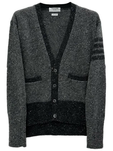 Diagonal mohair tweed cardigan MKC367A 035 - THOM BROWNE - BALAAN 1