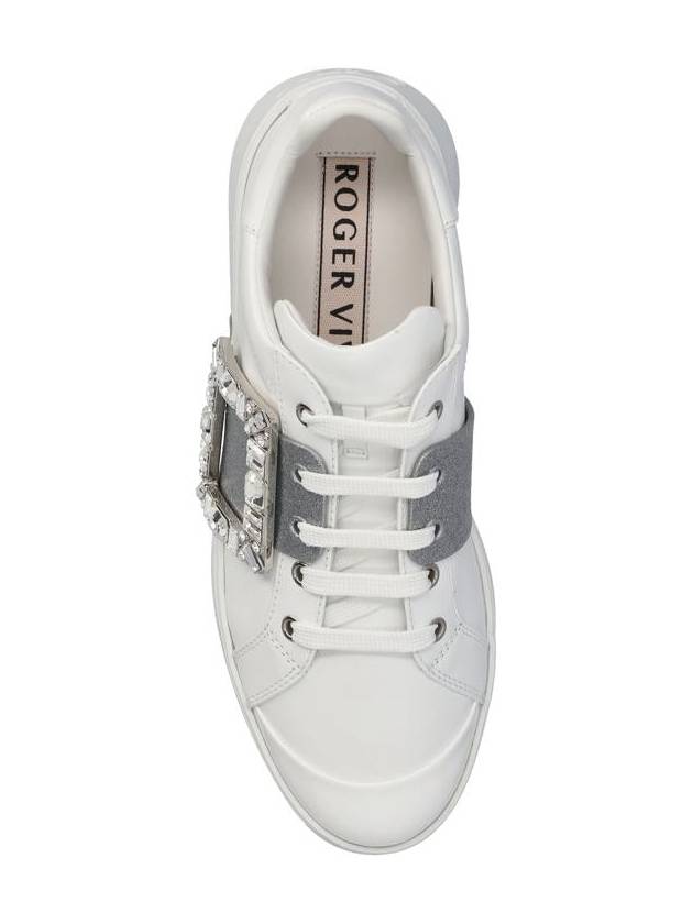 Viv' Skate Crystal Buckle Low Top Sneakers White - ROGER VIVIER - BALAAN 5