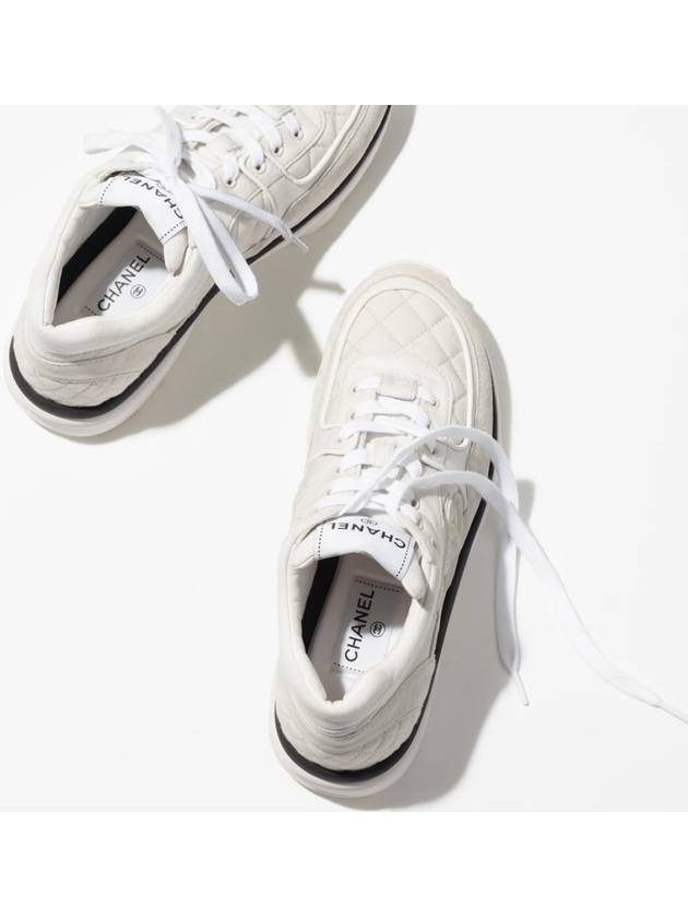 CC logo fabric suede low-top sneakers light Grey - CHANEL - BALAAN 5