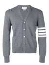 Milano Stitch 4-Bar Cardigan Medium Grey - THOM BROWNE - BALAAN 2