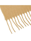 Logo Patch Fringe Wool Muffler Vanilla Cream - AMI - BALAAN 8