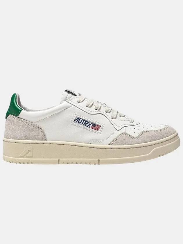 Medalist Suede Green Tab Low Top Sneakers White Beige - AUTRY - BALAAN 3