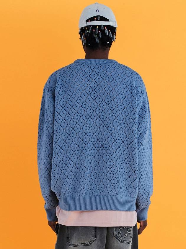 mesh argyle knit blue - UNALLOYED - BALAAN 3