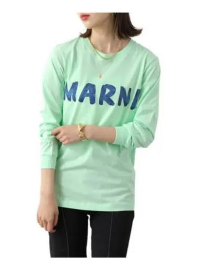 Logo Long Sleeve T-Shirt Green - MARNI - BALAAN 2