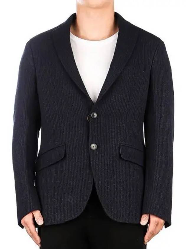 Ribbed Single Breasted Jacket Navy - ETRO - BALAAN 2