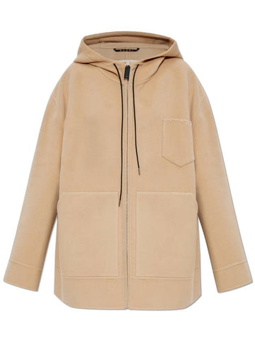 Marni Wool Jacket With Hood, Women's, Beige - MARNI - BALAAN 1