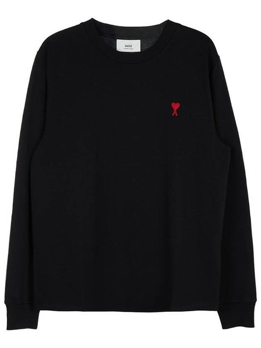 Small Heart Logo Sweatshirt Black - AMI - BALAAN 2