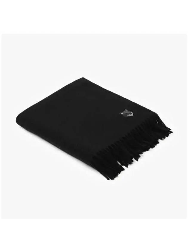 Wool Fox Head Muffler Black - MAISON KITSUNE - BALAAN 4