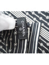 CC Logo Muffler Cashmere Silk Scarf Black White - CHANEL - BALAAN 6