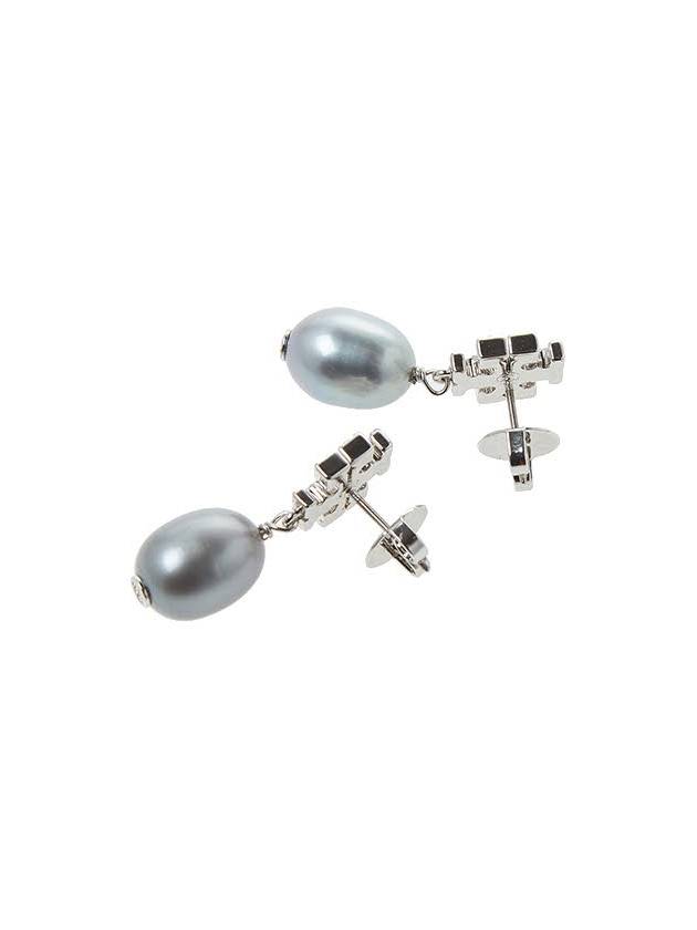 Kira Pave Pearl Drop Earrings Silver - TORY BURCH - BALAAN 3