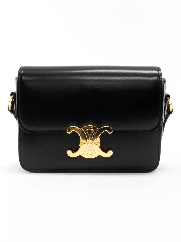 Teen Triomphe Shiny Calfskin Cross Bag Black - CELINE - BALAAN 2