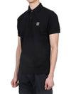 Compass Patch Short Sleeve Polo Shirt Black - STONE ISLAND - BALAAN 4