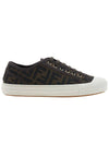 Domino FF Fabric Low Top Sneakers Brown - FENDI - BALAAN 3