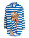 Striped Printing Oversized Long Sleeve Shirt Blue - JW ANDERSON - BALAAN 2