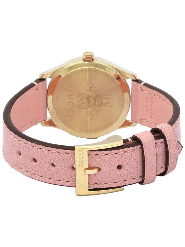 G Timeless 29mm Leather Quartz Watch Pink - GUCCI - BALAAN 4