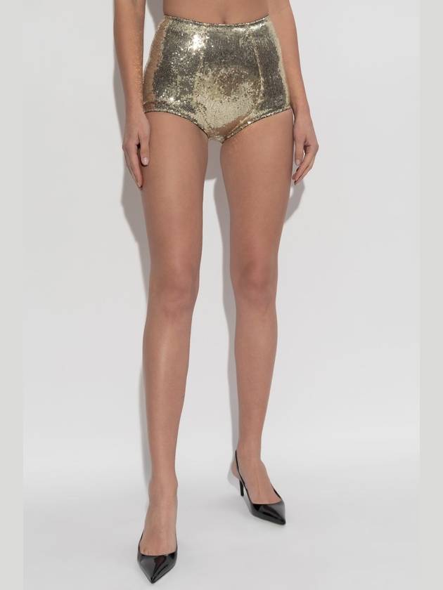 Dolce & Gabbana Sequined High-waisted Briefs, Women's, Gold - DOLCE&GABBANA - BALAAN 3