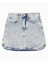 Mini Denim A-Line Skirt Light Blue - CALVIN KLEIN - BALAAN 1