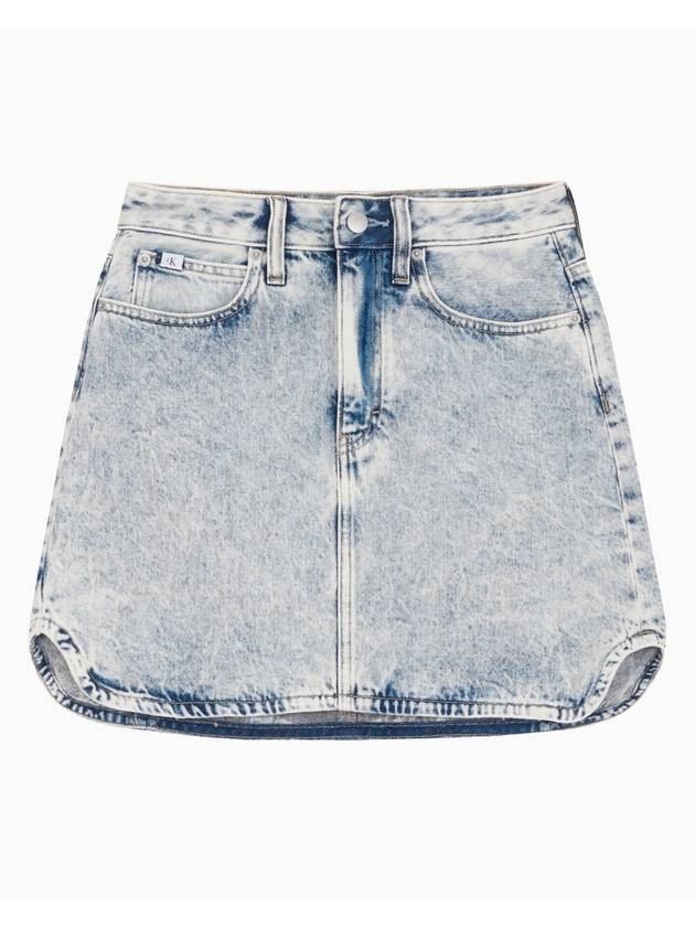 Mini Denim A-Line Skirt Light Blue - CALVIN KLEIN - BALAAN 1