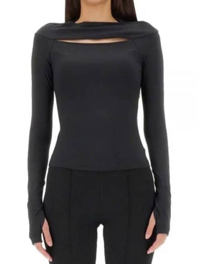 Cut-Out Long Sleeve T-Shirt Black - HELMUT LANG - BALAAN 2