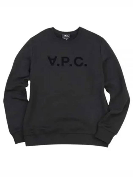 Men's VPC Logo Print Crew Neck Sweatshirt Black - A.P.C. - BALAAN 2