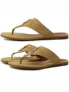 Charms Suede Flip Flops Beige - LORO PIANA - BALAAN.