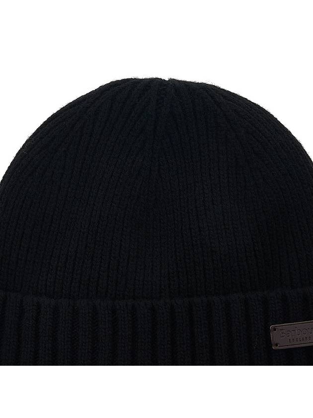 Cotton Logo Patch Beanie Black - BARBOUR - BALAAN.