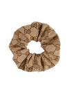 GG Logo Plaque Canvas Scrunchie Beige - GUCCI - BALAAN 3