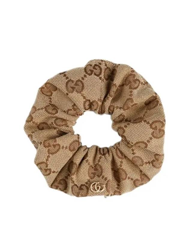 GG Logo Plaque Canvas Scrunchie Beige - GUCCI - BALAAN 3