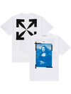 Mona Lisa Print Round Short Sleeve T-Shirt - OFF WHITE - BALAAN 2