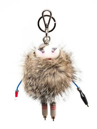 Robot Goat Fur Key Holder Beige - PRADA - BALAAN 1